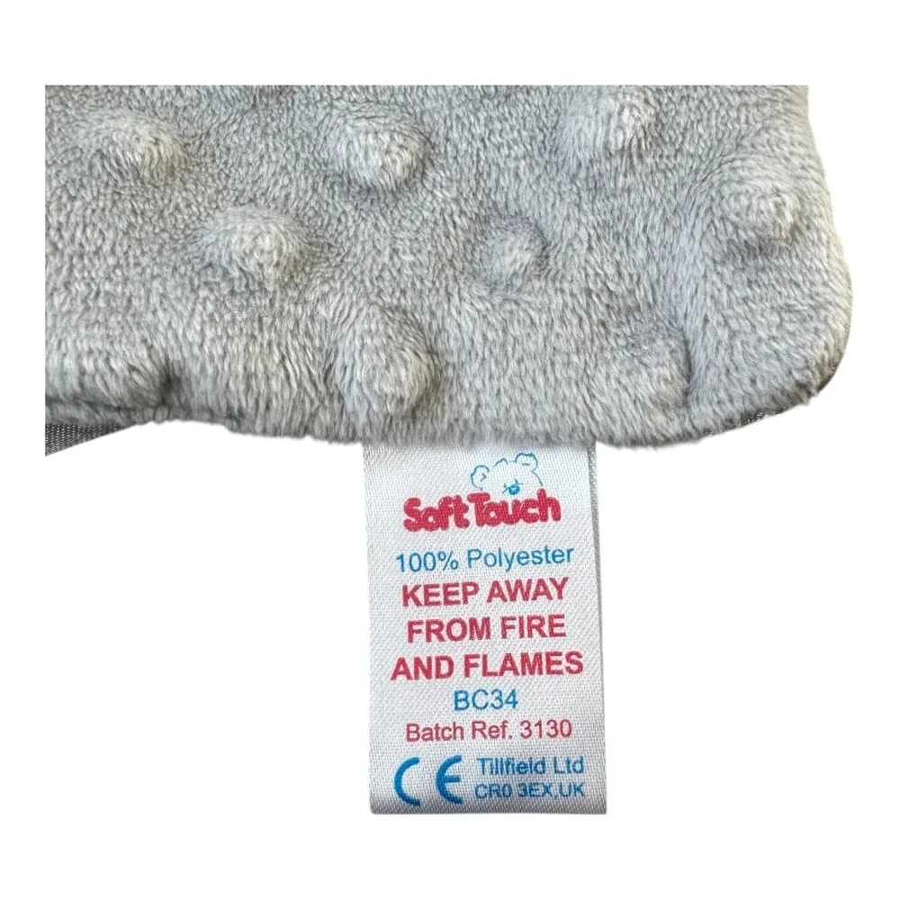 Soft Touch Gray Bear Lovey Minky Dot Baby Comforter UK Imported Security Blanket